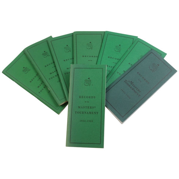 Eight (8) Records of the Masters Tournament Booklets - 1983, 1989 (x2), 1991 (x2), 1992 (x2), & 1995