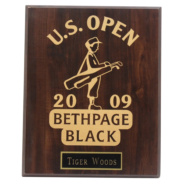 Tiger Woods 2009 US Open at Bethpage Black Player Gift Plaque 