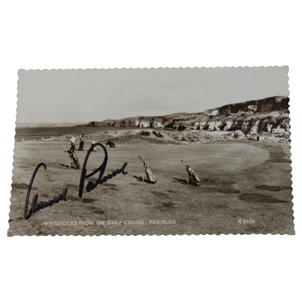 Arnold Palmer Signed Whiterocks From the Golf Course Portrush Post Card JSA ALOA