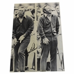 Arnold Palmer Signed Dual Image Post Shot/Laugh 8x12 B&W Photo JSA ALOA