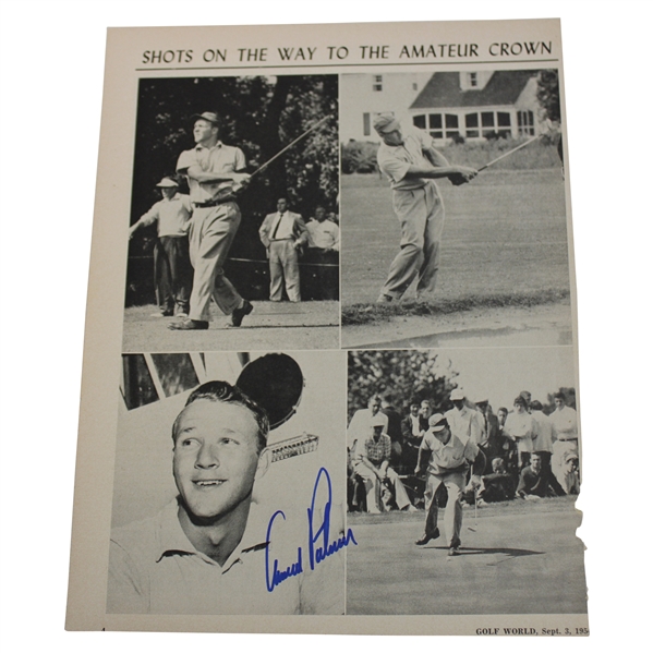 Arnold Palmer Signed 1954 Golf World Magazine Page JSA ALOA