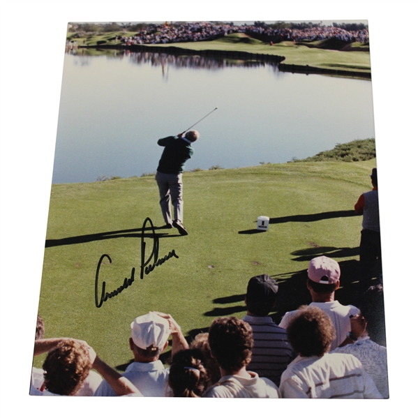 Arnold Palmer Signed Tees of in Skins Game 8x10 Original Photo JSA ALOA