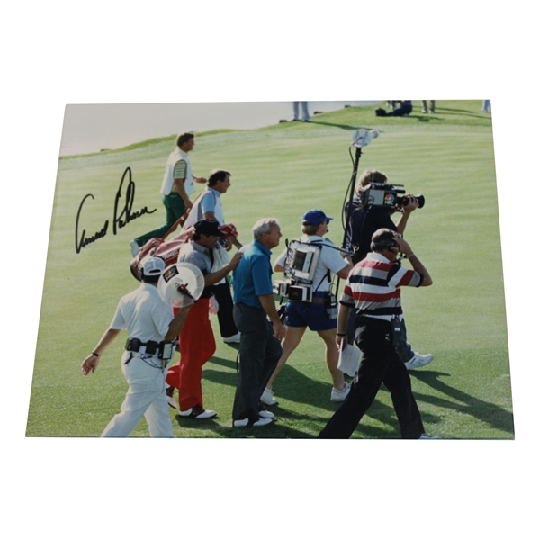 Arnold Palmer Signed Walking Down Fairway 8x10 Photo JSA ALOA