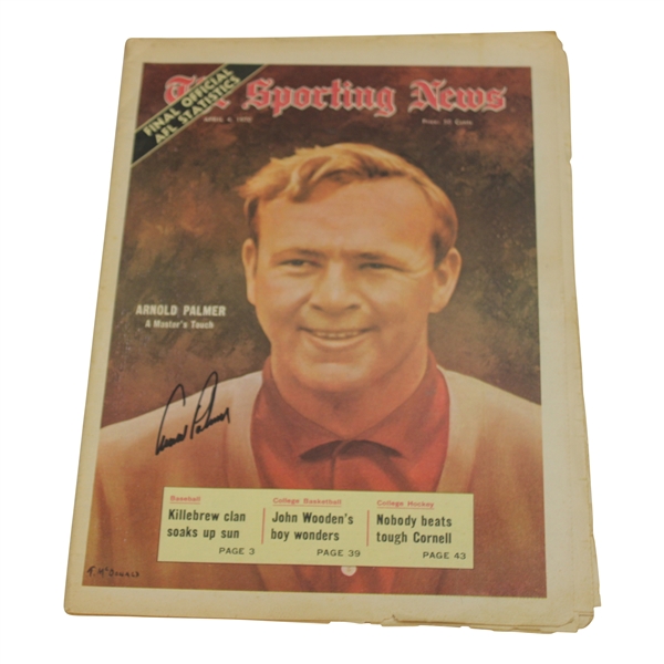 Arnold Palmer Signed 1970 Sporting News Magazine Newspaper JSA ALOA