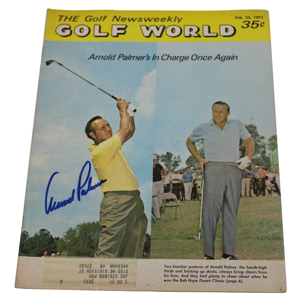 Arnold Palmer Signed 1971 Golf World Magazine - February JSA ALOA