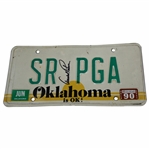 Arnold Palmer Signed 1990 Oklahoma SR-PGA License Plate JSA ALOA