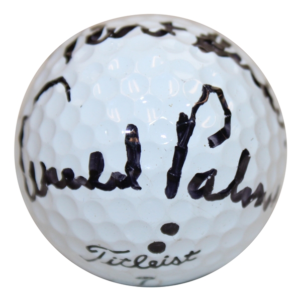 Arnold Palmer Signed Titleist Personal Used 7 Golf Ball w/To Alison(?) Best Wishes JSA ALOA