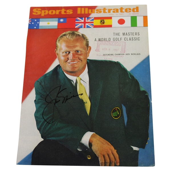 Jack Nicklaus Signed 1967 Sports Illustrated Magazine Cover Only - April JSA ALOA