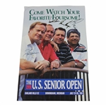 Big 3 Palmer, Nicklaus, Player & Lee Signed 1991 US Senior Open Ad JSA ALOA