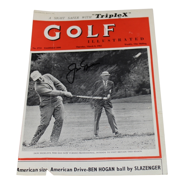 Jack Nicklaus Signed 1962 Golf Illustrated Cover Only - March JSA ALOA