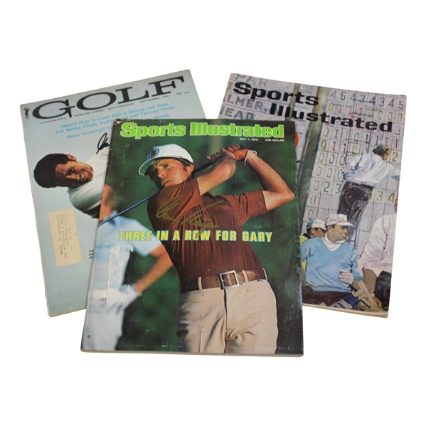 Gary Player Signed 1978, 1961, & 1970 Magazines - SI (x2) & GOLF JSA ALOA