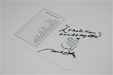 Jim Nantz Signed Augusta National GC Scorecard w/A Tradition...JSA ALOA
