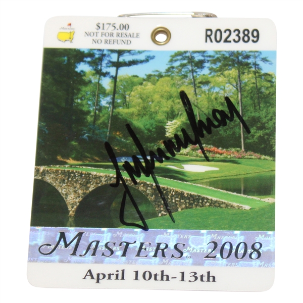 Trevor Immelman Signed 2008 Masters SERIES Badge #R02389 JSA ALOA