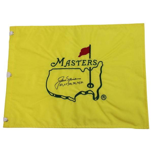 Jack Nicklaus Signed Masters Undated Embroidered Flag w/Years Won JSA ALOA