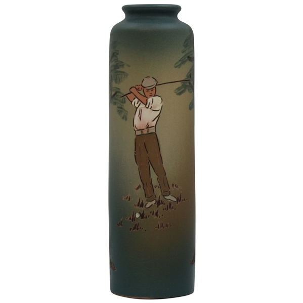 Early 1900s Weller Dickensware Male Golfer Vase