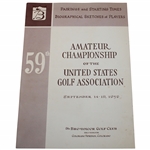 1959 US Amateur Tournament Pairing Sheet - Jack Nicklaus Winner