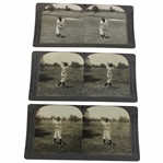 Three (3) Keystone Bobby Jones Stereograph Photo Cards including Calamity Jane Stroke