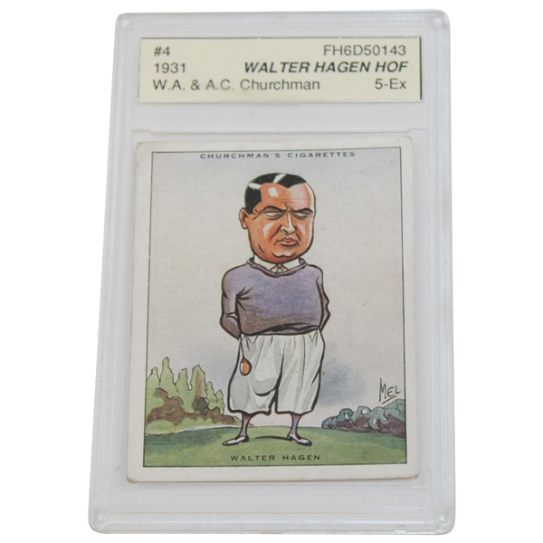 1931 Walter Hagen Wia + Ac Churchman Golf Card