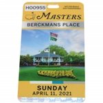 2021 Masters Tournament Berckmans Place Sunday Final Rd Badge #H00955 - Rare