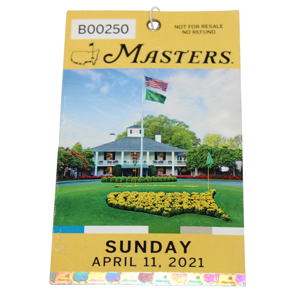 2021 Masters Tournament Sunday Final Round Ticket #B00250