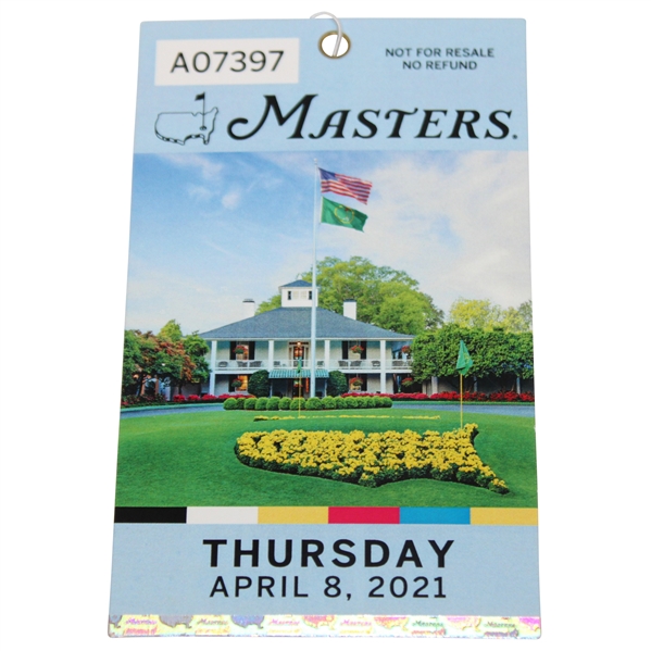 2021 Masters Tournament Thursday First Round Ticket #A07397