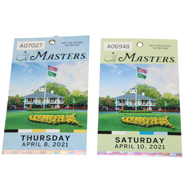 2021 Masters Tournament Thursday & Saturday First/Third Round Tickets