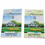 2021 Masters Tournament Thursday & Saturday First/Third Round Tickets