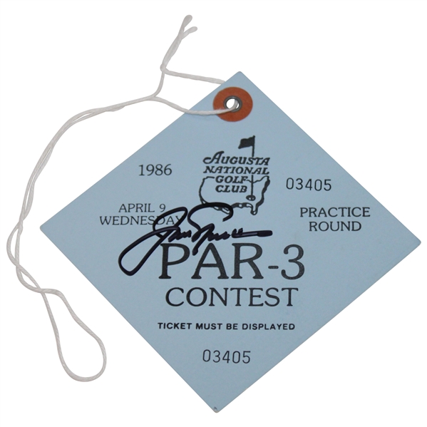 Jack Nicklaus Signed 1986 Par 3 Tournament Ticket 03405 JSA ALOA