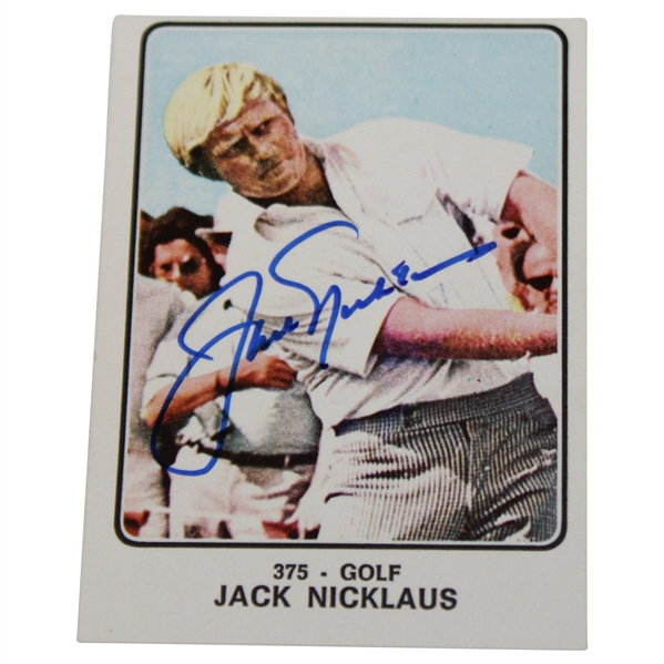 Jack Nicklaus Signed 1973-1974 Panini Campioni Dello Sport Card #375 JSA ALOA