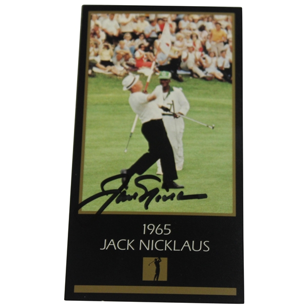 Jack Nicklaus Signed 1965 Masters of Golf Grand Slam Ventures Golf Card JSA ALOA