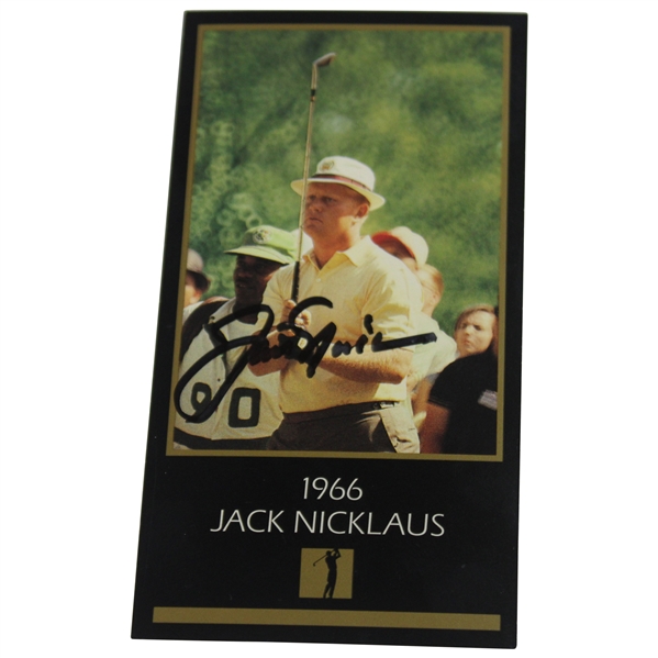 Jack Nicklaus Signed 1966 Masters of Golf Grand Slam Ventures Golf Card JSA ALOA