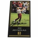 Jack Nicklaus Signed 1972 Masters of Golf Grand Slam Ventures Golf Card JSA ALOA