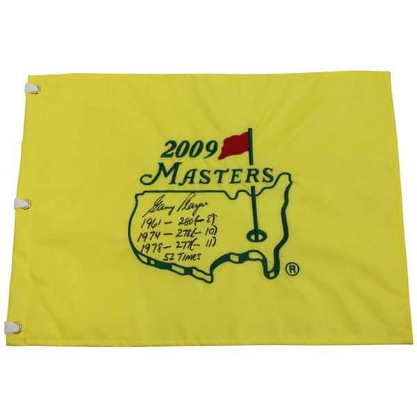 Gary Player Signed 2009 Masters Flag w/Deluxe 52x, Years, Score & Score to Par Inscriptions JSA ALOA