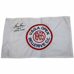 Gary Player Signed 1965 US Open at Bellerive CC Embroidered Circle Logo Commemorative Flag JSA ALOA