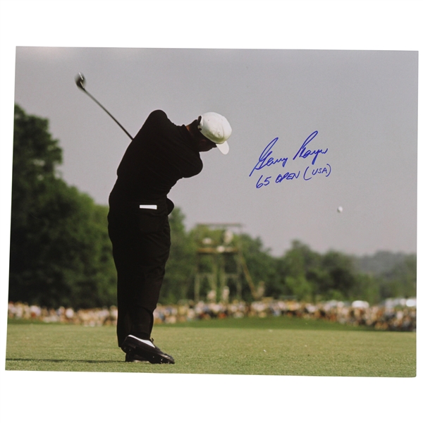 Gary Player Signed 1965 US Open 16x20 with 65 Open (USA) Inscription JSA ALOA