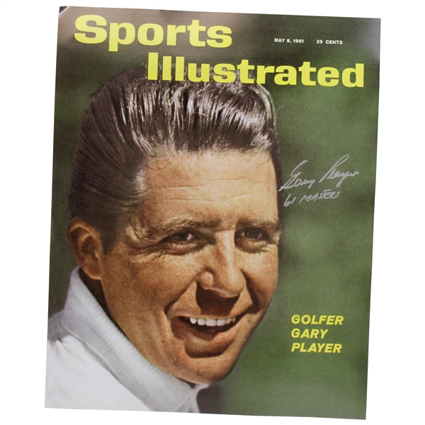 Gary Player Signed Sports Illustrated Cover 16x0 Photo with 61 Masters Inscription JSA ALOA