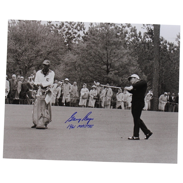 Gary Player Signed 1961 Masters Approach Shot 16x20 Photo with 1961 Masters Inscription JSA ALOA
