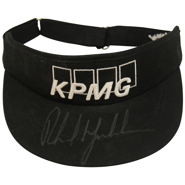 Phil Mickelson Signed KPMG Callaway Black Visor JSA ALOA