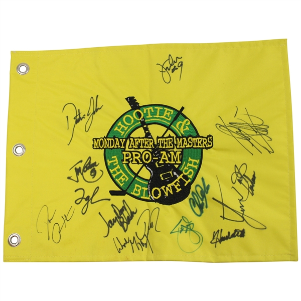 Wayne Gretzky, Dustin Johnson, Rucker & Others Signed Hootie & Blowfish Monday After Masters Flag JSA ALOA