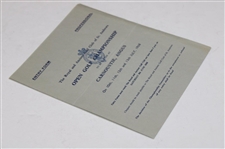 1968 Open Championship at Carnoustie Official Contestant Entry Form - Gary Player Win