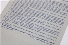 1968 Open Championship at Carnoustie Official Contestant Entry Form - Gary Player Win