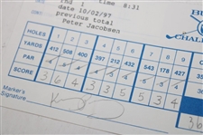 Watson, Singh, Strange & Seven (7) others Signed 1997 & 1998 Buick Challenge Scorecards