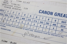 Daly, Calcavecchia, Cink & Seven (7) others Signed 1997 & 1998 Canon Greater Hartford Open Scorecards