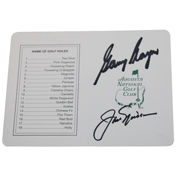 Jack Nicklaus & Gary Player Signed Augusta National GC Scorecard JSA ALOA