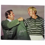 Jack Nicklaus & Gary Player Signed 1975 Masters Jacket Ceremony 16x20 Color Photo JSA ALOA