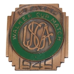 1949 USGA Walker Cup Player Contestant Badge Owned By Charles Kocsis