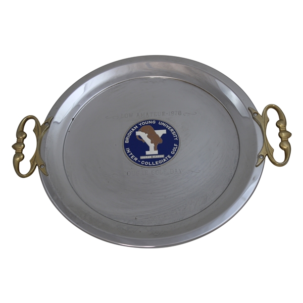 Bobby Clampetts 1978 BYU Inter-Collegiate Golf Cougar Classic Cougar Golf Day Low Amateur Silver Tray