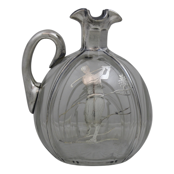 Sterling Silver Overlay Glass Decanter