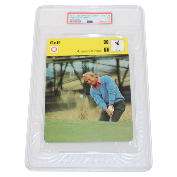 1977-82 Sportscaster Arnold Palmer Swedish Card #19-03 EX-5 PSA