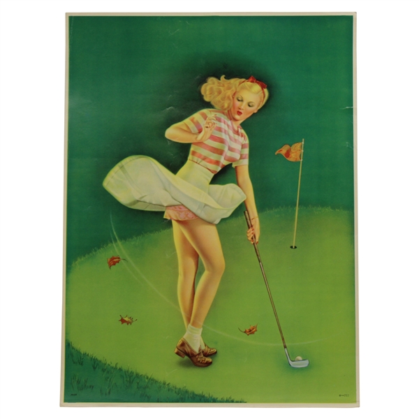 c.1950s Lady Golfer On The Green Art Print